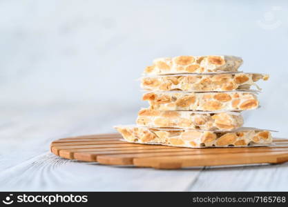 Bunch of spanish almond turron confection