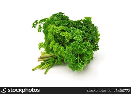 bunch parsley isolated on white