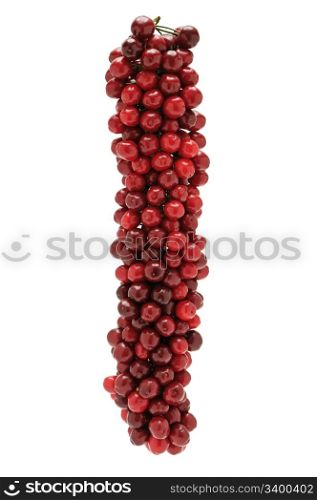bunch sweet cherries isolated on a white background