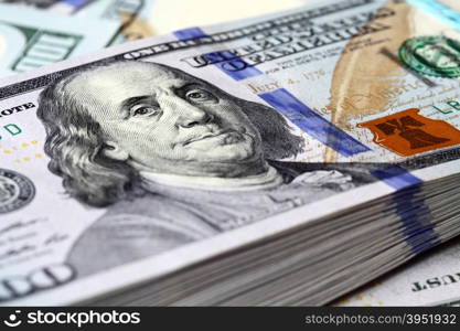 Bundle of new hundred dollar bills