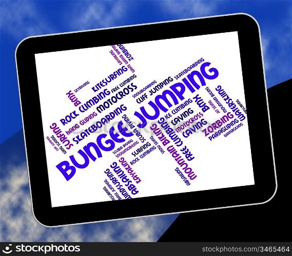Bungee Jumping Showing Extreme Sport And Bungees