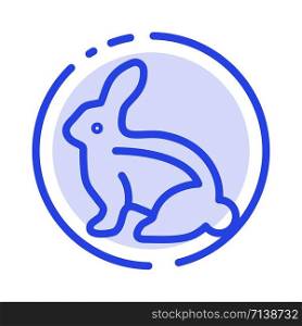 Bunny, Easter, Easter Bunny, Rabbit Blue Dotted Line Line Icon