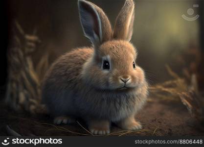 bunny rabbit lying on the ground