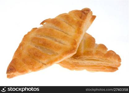 buns with cheese isolated on a white