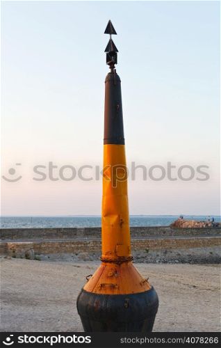 buoy on beach of Atlantic ocean in Piriac-sur-Mer town on Guerande Peninsula, France