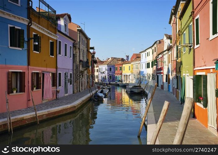 Burano is situated 7 kilometers from Venice. Burano is known for its small, brightly-painted houses.