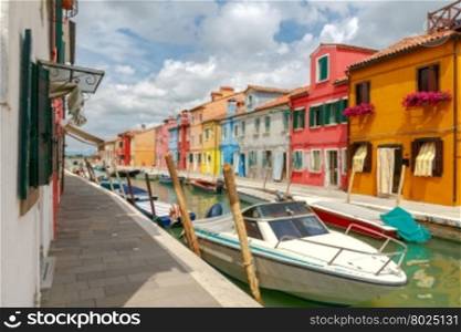 Burano. The island in the lagoon near Venice. Famous tourist attraction. Famous for its colorful houses and lace.. The island of Burano. Italy.