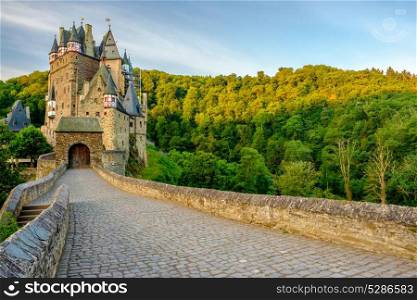 Burg Eltz castle in Rhineland-Palatinate state, Germany. Construction started prior to 1157.