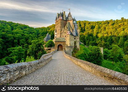 Burg Eltz castle in Rhineland-Palatinate state, Germany. Construction started prior to 1157.