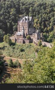 Burg Eltz castle in the hills above the Moselle River in Germany.