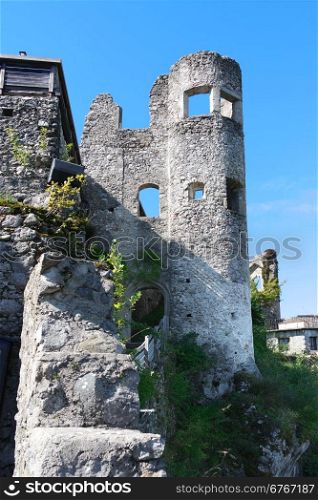 Burgarena in Finkenstein. Ruined castle in Carinthia, Austria.