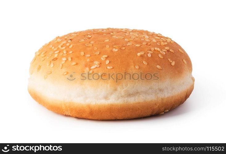 burger bread isolated on white background. burger bread