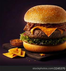 burger food square photo for social media post. creative image