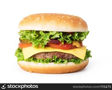 burger on white background. burger