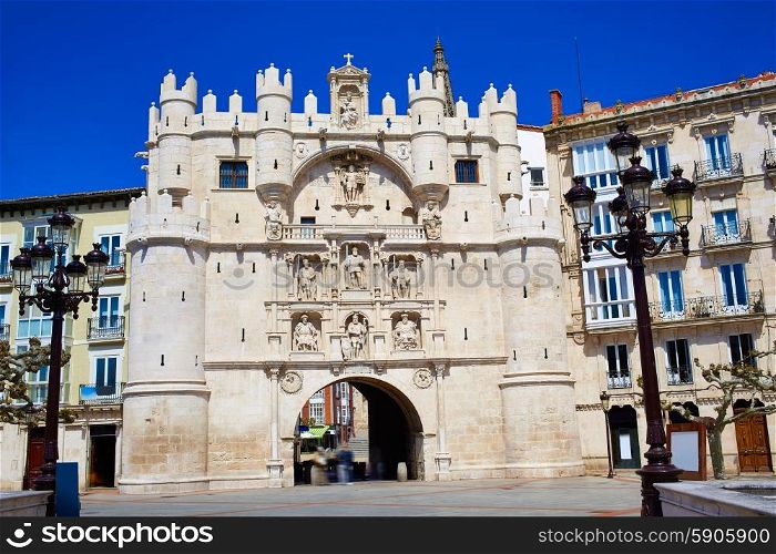 Burgos Arco de Santa Maria arch near Cathedral at Castilla Leon of Spain