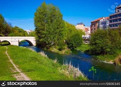 Burgos Arlanzon river in Castilla Leon of Spain