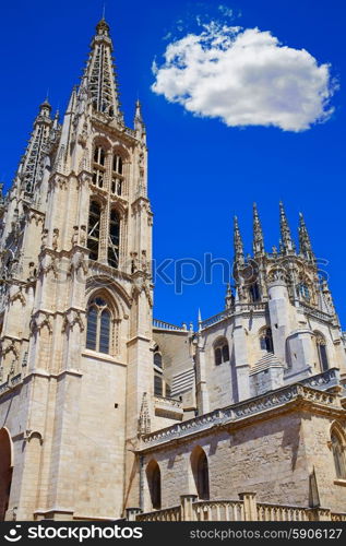 Burgos Cathedral facade in Saint James Way at Castilla Leon of Spain