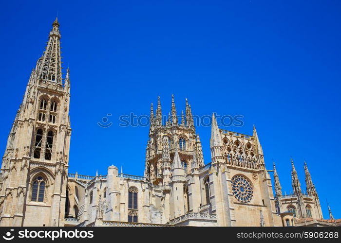 Burgos Cathedral facade in Saint James Way at Castilla Leon of Spain