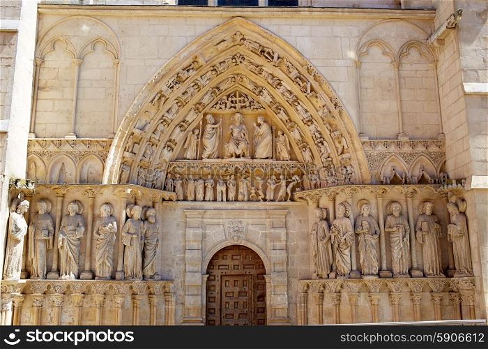 Burgos Cathedral facade in Saint James Way at Castilla Leon of Spain