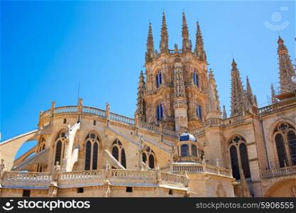 Burgos Cathedral rear facade in Saint James Way at Castilla Leon of Spain
