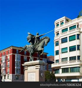 Burgos Cid Campeador statue in Castilla Leon of Spain
