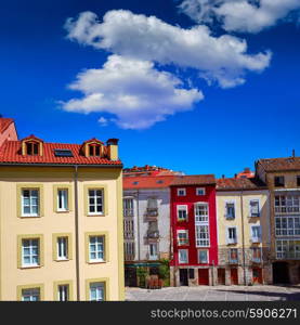 Burgos downtown colorful facades in Castilla Leon of Spain