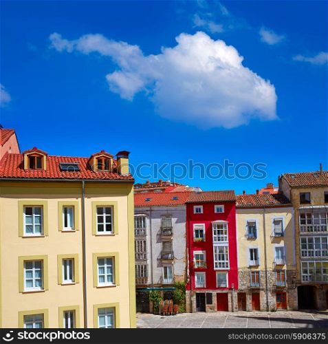 Burgos downtown colorful facades in Castilla Leon of Spain