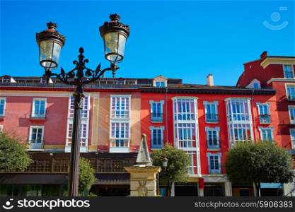Burgos plaza de la Libertad square facades in Castilla Leon of Spain