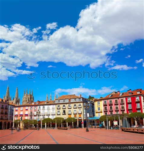Burgos Plaza Mayor square in Castilla Leon of Spain