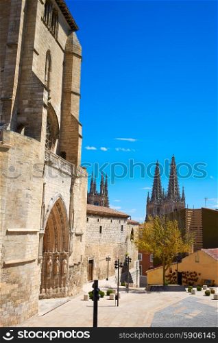 Burgos San Esteban church facade in Castilla Leon of Spain