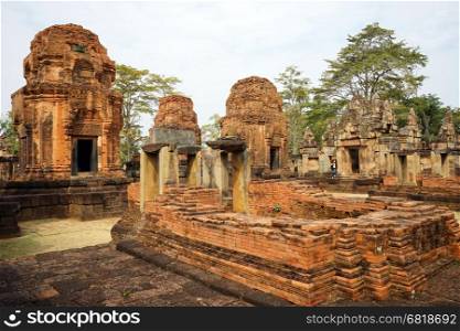BURIRAM, THAILAND - CIRCA FEBRUARY 2017 Inside Prasat Mueang Tam Stone Sanctuary