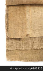 burlap hessian sacking isolated on white. burlap hessian sacking isolated on white background