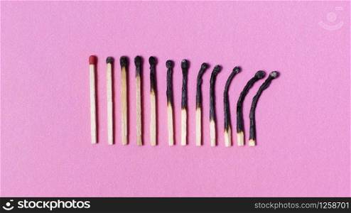 burned matches arrangement