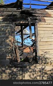 burned rural house