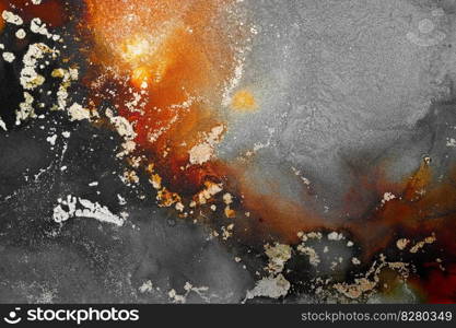 Burning abstract background from marble ink art of exquisite original painting . Painting was painted on high quality paper texture to create smooth marble background pattern of ombre alcohol ink .. Burning abstract background from marble ink art of exquisite original painting