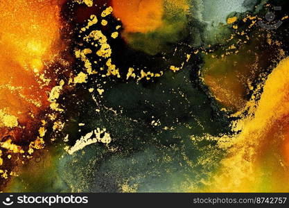 Burning abstract background from marble ink art of exquisite original painting . Painting was painted on high quality paper texture to create smooth marble background pattern of ombre alcohol ink .. Burning abstract background from marble ink art of exquisite original painting