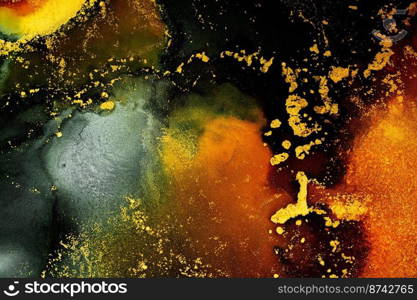 Burning abstract background from marble ink art of exquisite original painting . Painting was painted on high quality paper texture to create smooth marble background pattern of ombre alcohol ink .. Burning abstract background from marble ink art of exquisite original painting