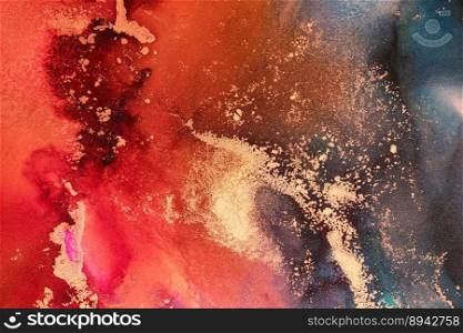 Burning abstract background from marble ink art of exquisite original painting . Painting was painted on high quality paper texture to create smooth marble background pattern of ombre alcohol ink .. Burning abstract background from marble ink art of exquisite original painting