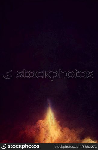 Burning black smoke with copy space 3d illustrated
