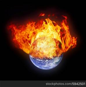 Burning earth globe (with gloving) (elements furnished by NASA)
