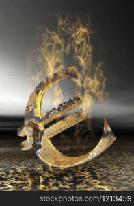 Burning Euro Sign