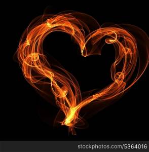Burning fire heart illustration