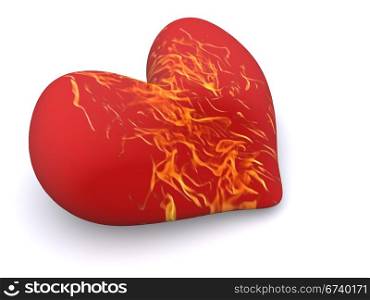 burning heart. 3d valentine