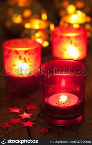 burning red lanterns
