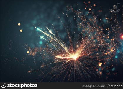 Burning sparkler on dark background at night