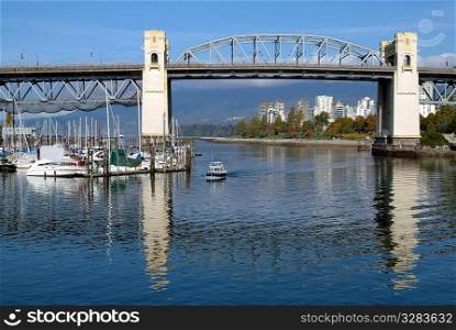 Burrard Bridge over False Creek, Vancouver B.C. Canada.