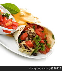 Burrito With Beef And Vegetables