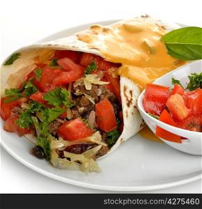 Burrito With Beef And Vegetables