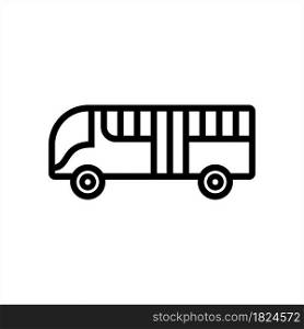 Bus Icon, Transport Automobile Vector Art Illustration