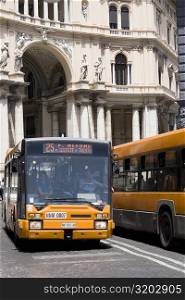 Bus in front of a building, Galleria Umberto I, Naples, Naples Province, Campania, Italy